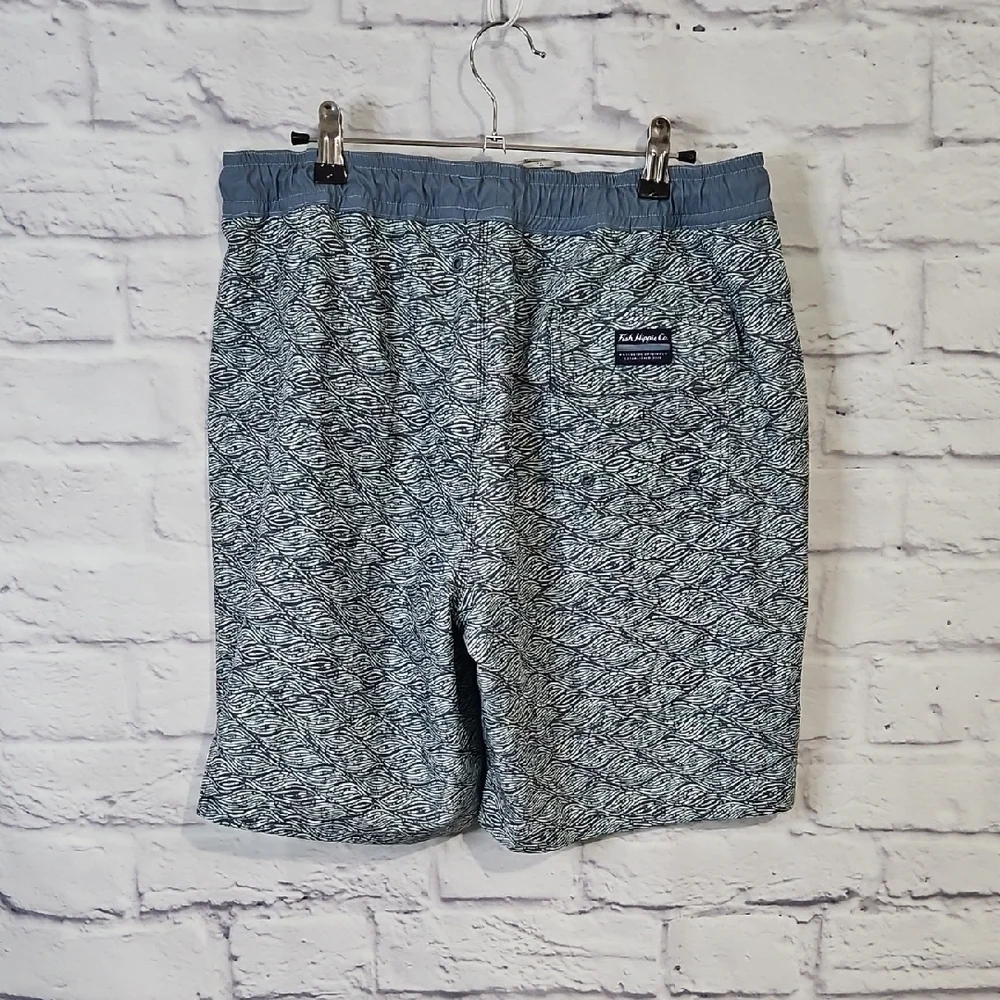 Fish Hippie Blue Patterned Men's Volley Short